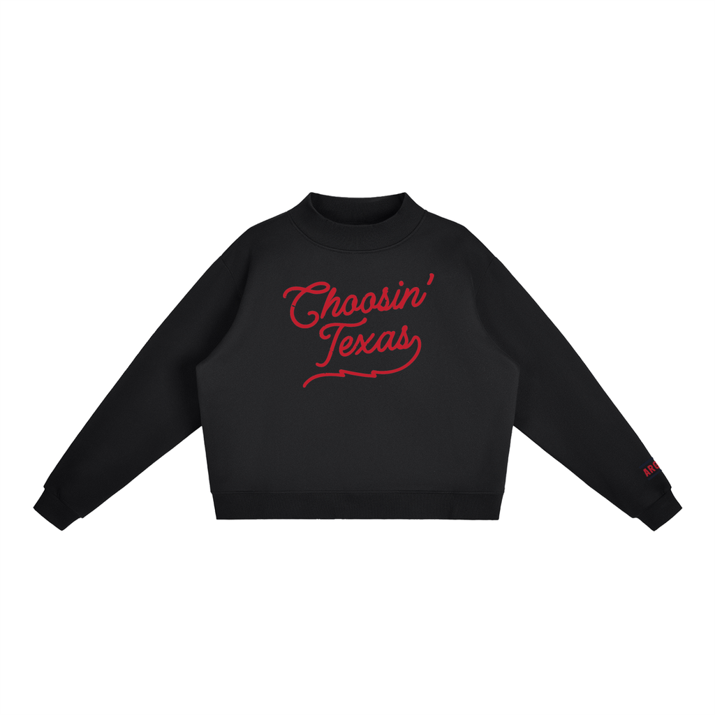 Choosin Texas Fleece Mock Crew Sweatshirt