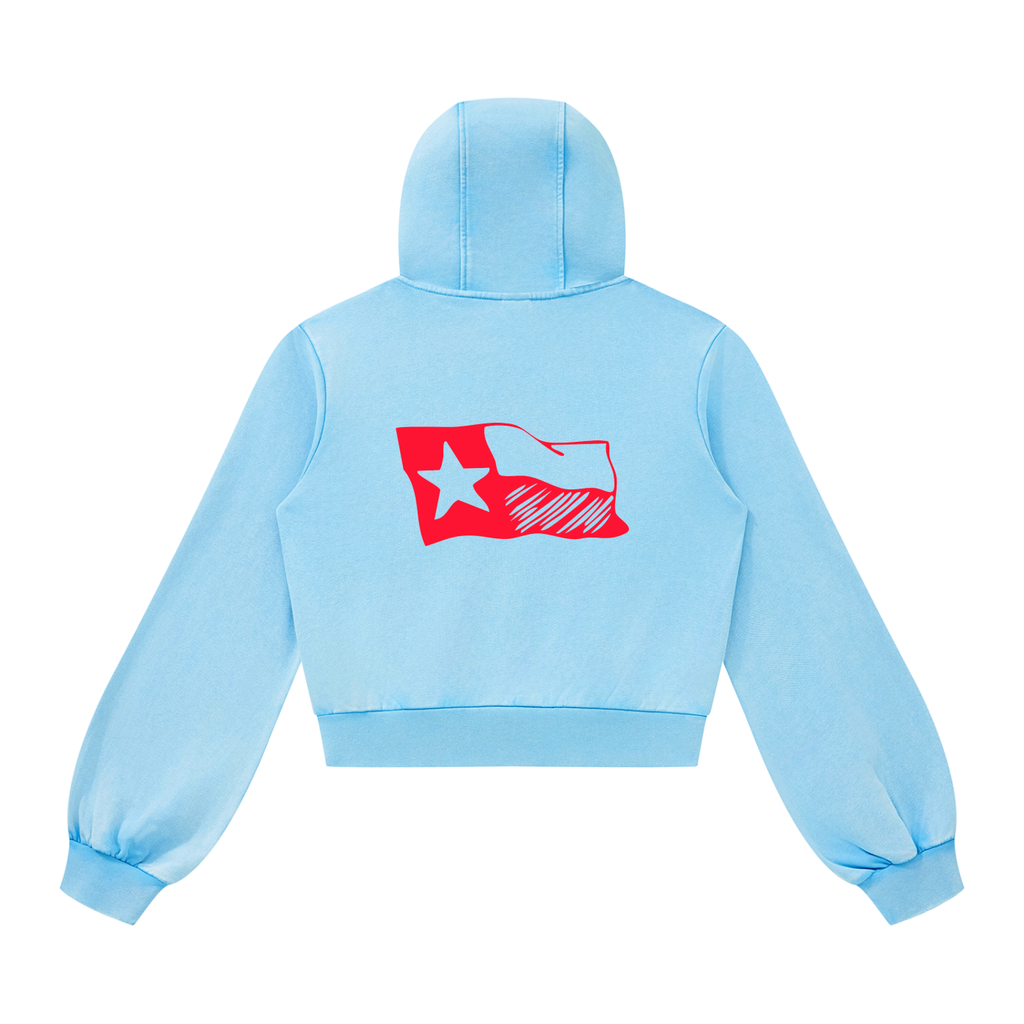 Womens Argyle Eagles Vintage Wash Zip Hoodie