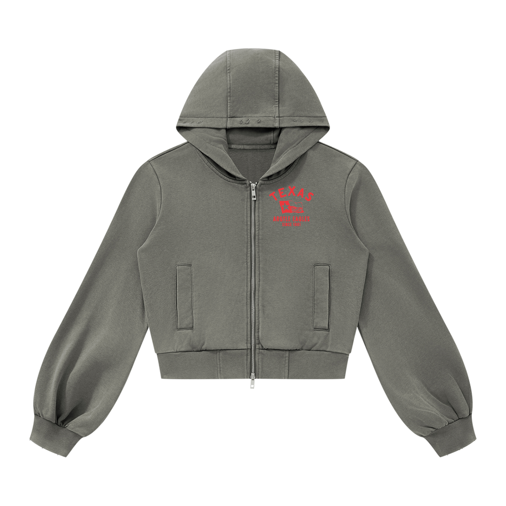 Womens Argyle Eagles Vintage Wash Zip Hoodie