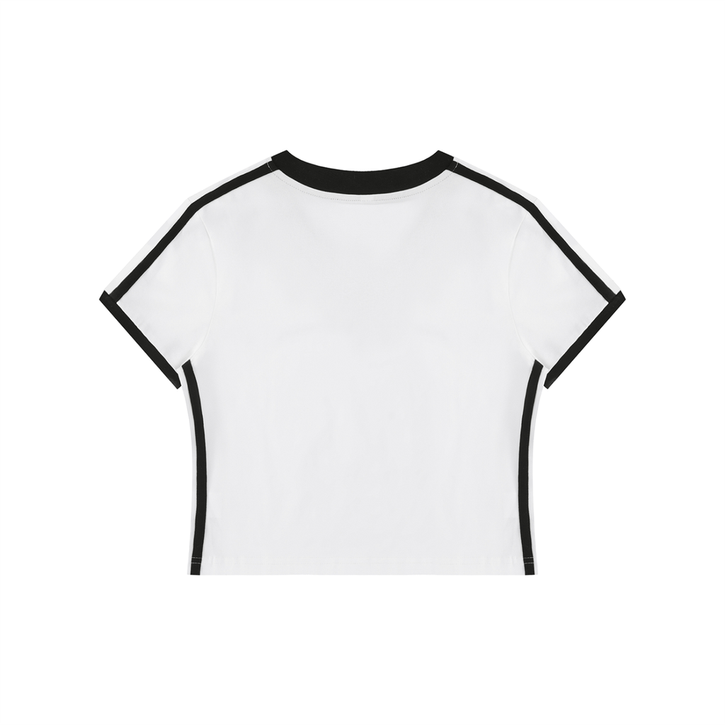 Womens Retro Darling V-Neck Crop Tee