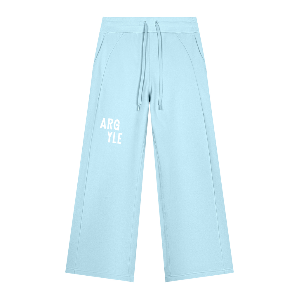 Womens Argyle Wide Leg Fleece Sweatpants