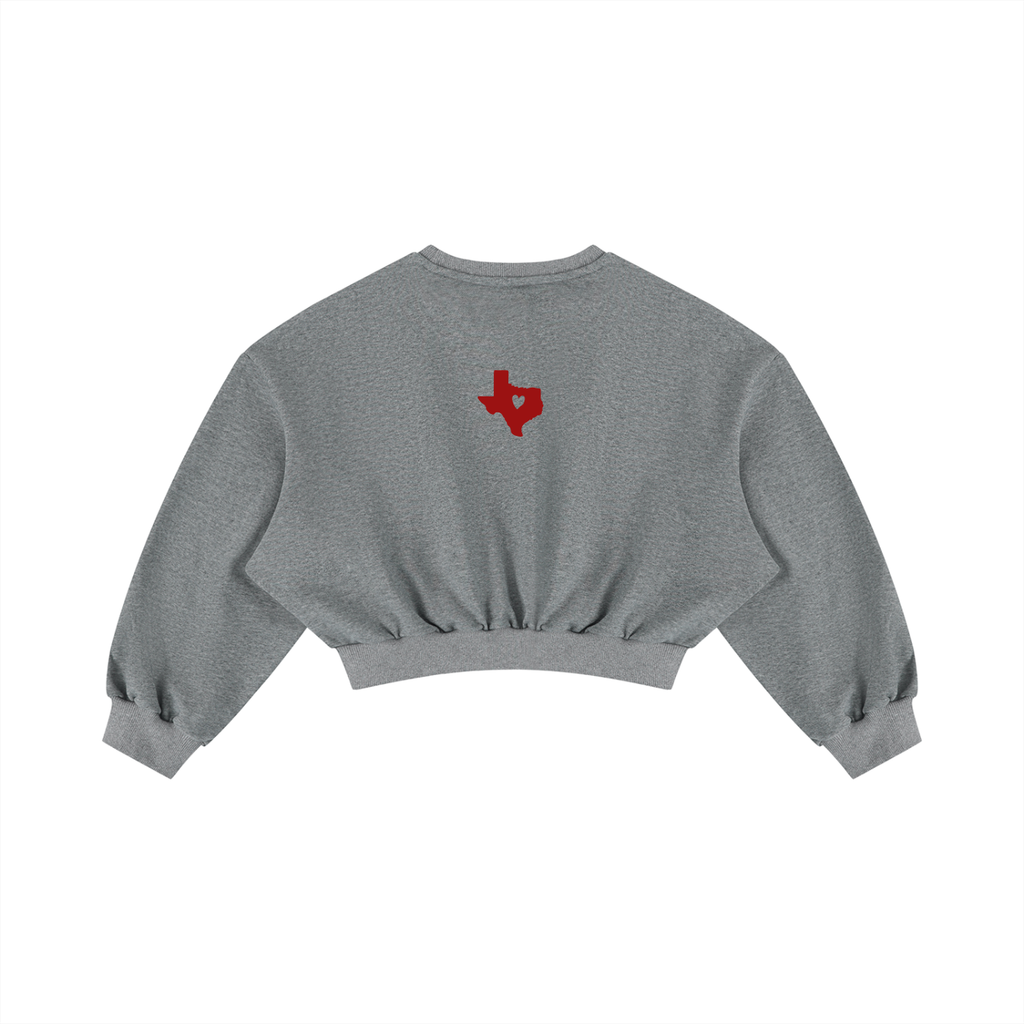 Womens Eagles Volleyball Boxy Cropped Crewneck Sweatshirt