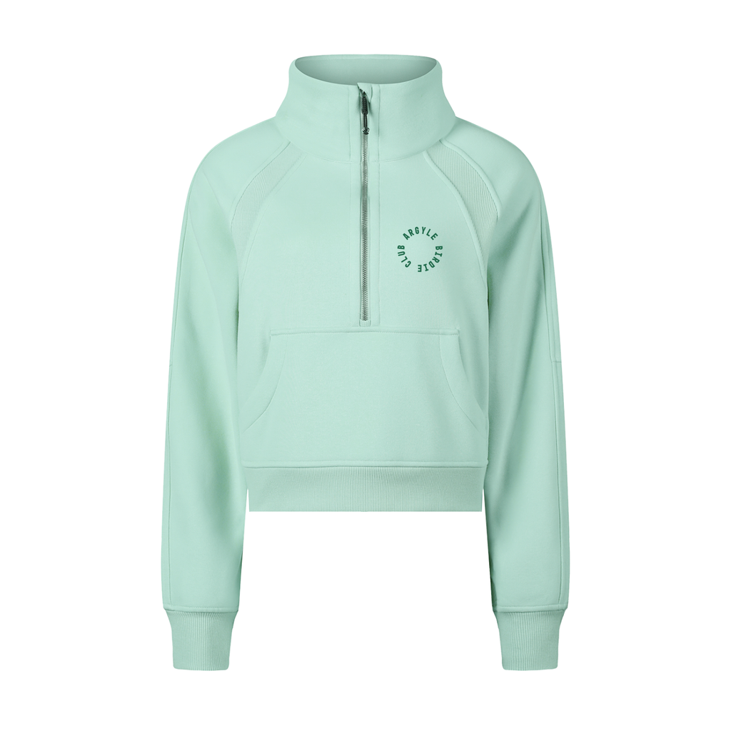 Womens Argyle Golf Cropped Half-Zip Sweatshirt