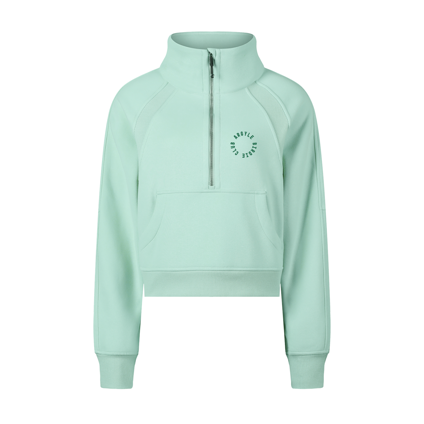 Womens Argyle Golf Cropped Half-Zip Sweatshirt