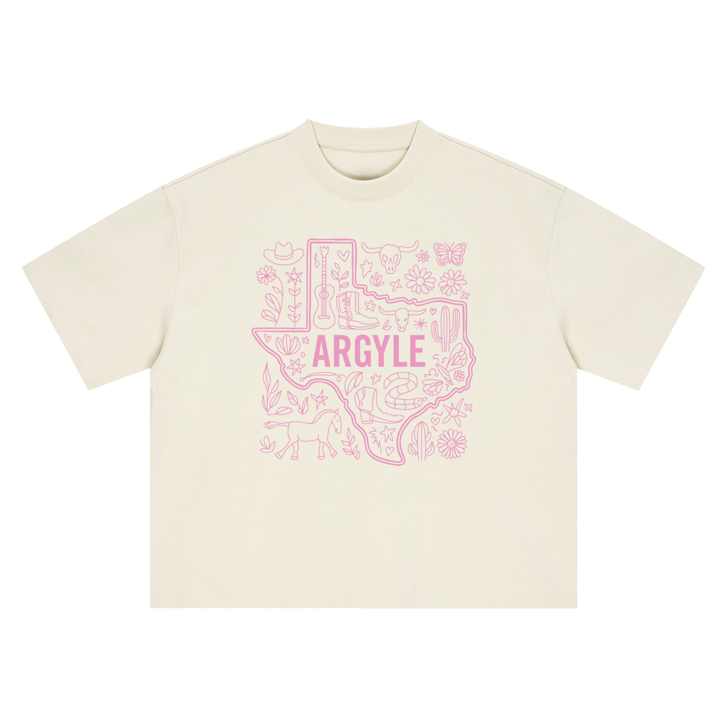 Womens Argyle Boxy Oversized Tee