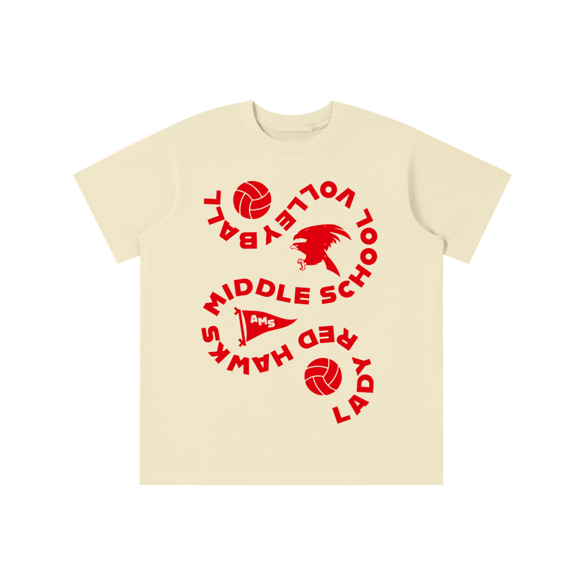 Youth AMS Lady Red Hawks Volleyball Tee