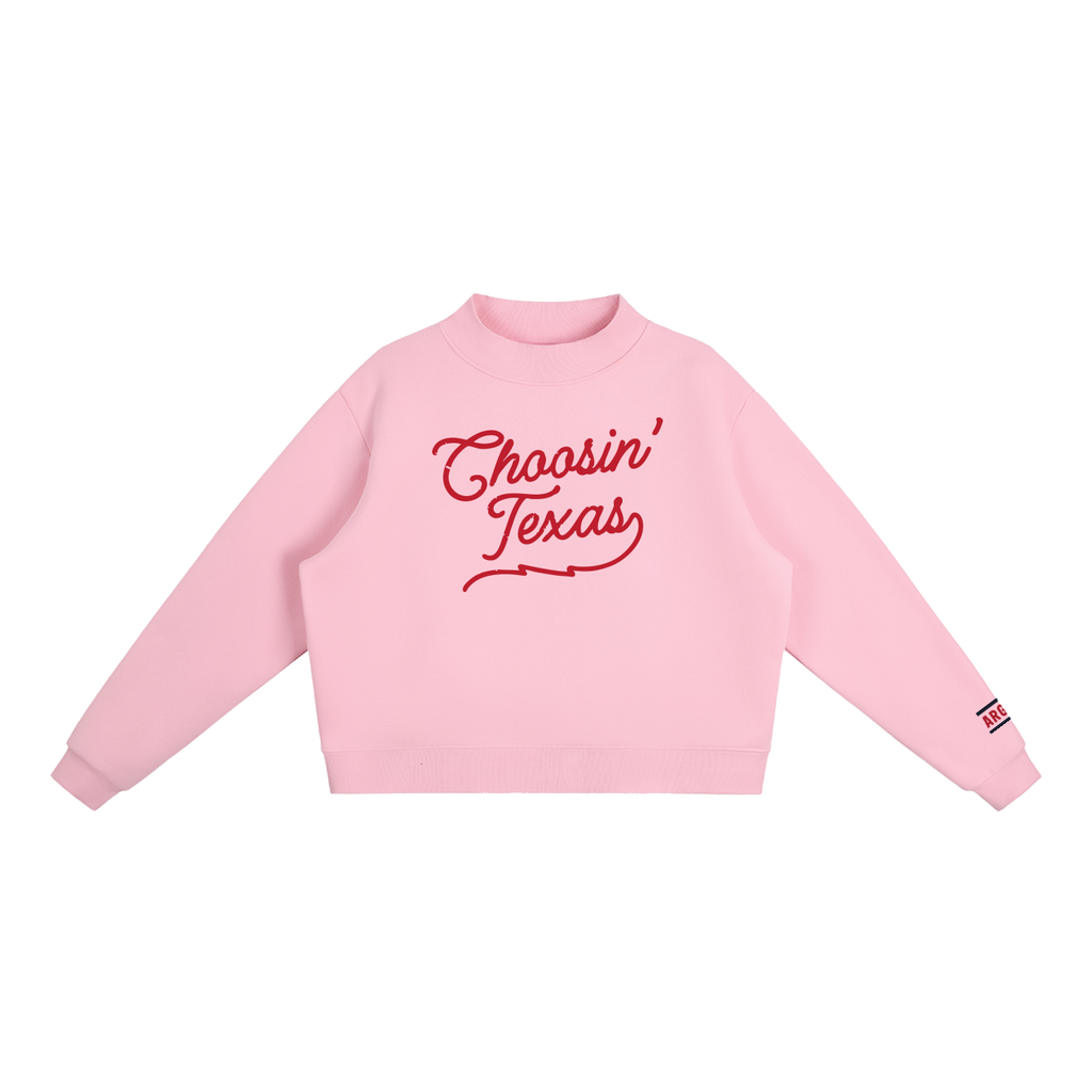 Choosin Texas Fleece Mock Crew Sweatshirt