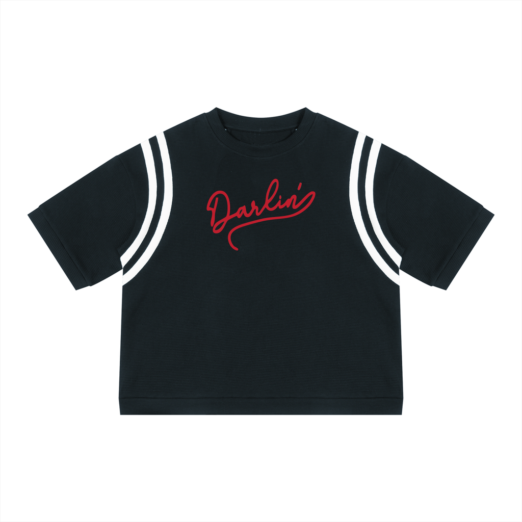 Darlin' Color Block Waffle Boxy Tee