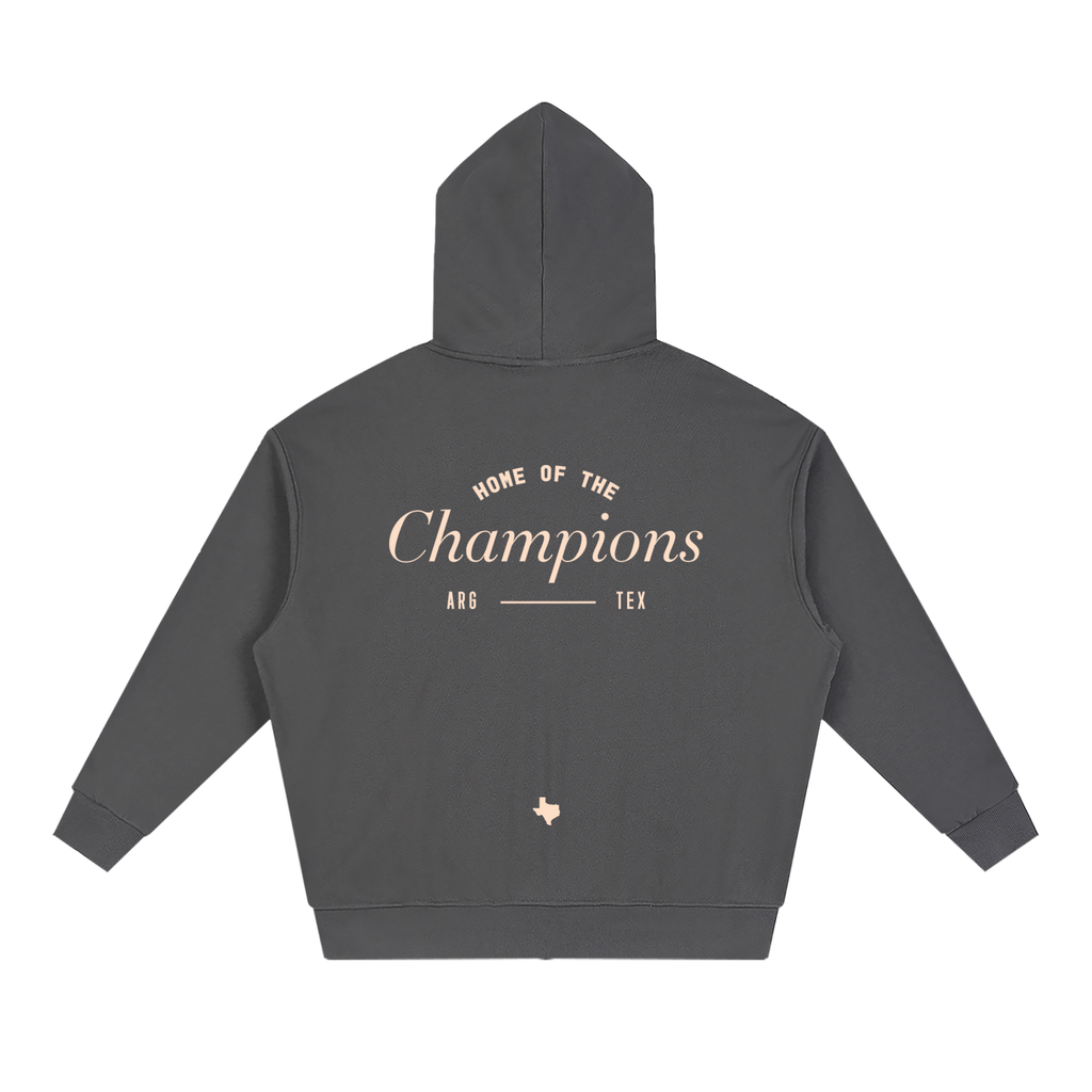 Unisex Loose Solid Full Zip Hoodie