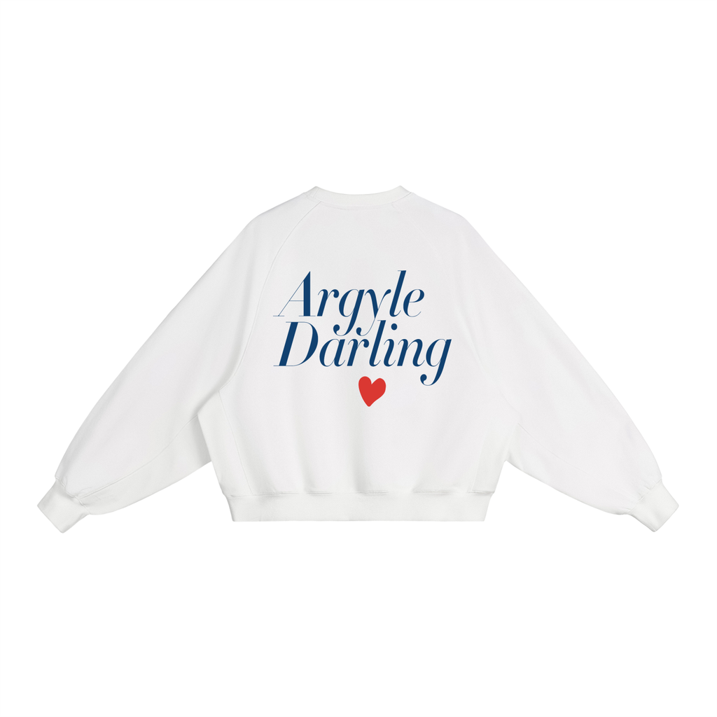 Womens Argyle Darlin Dolman Sleeve Boxy Sweatshirt