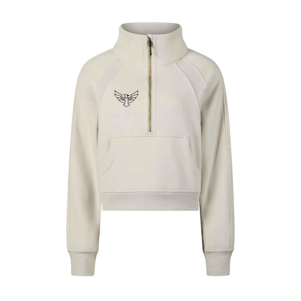 Argyle Tennis Club Cropped Half-Zip Sweatshirt