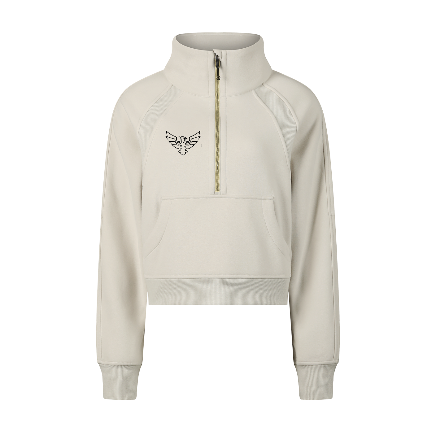 Argyle Tennis Club Cropped Half-Zip Sweatshirt