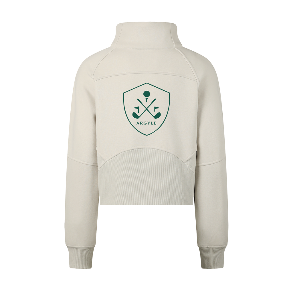 Womens Argyle Golf Cropped Half-Zip Sweatshirt