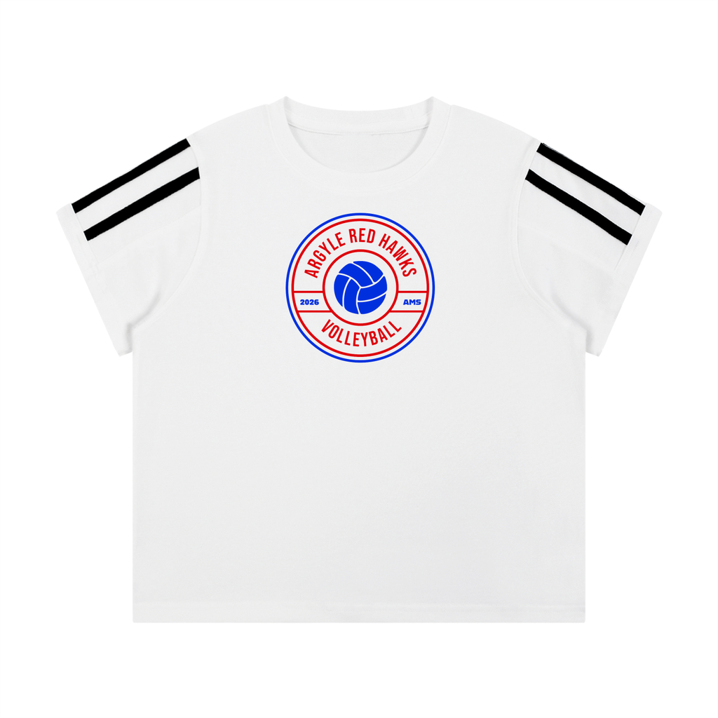 Womens AMS Volleyball Varsity Stripe T-Shirt