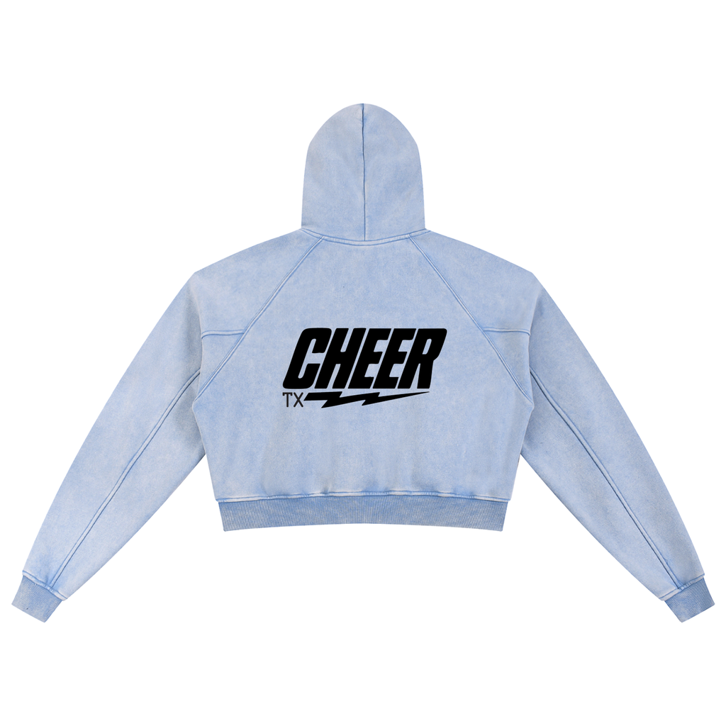 Womens TX Cheer Washed Cropped Hoodie