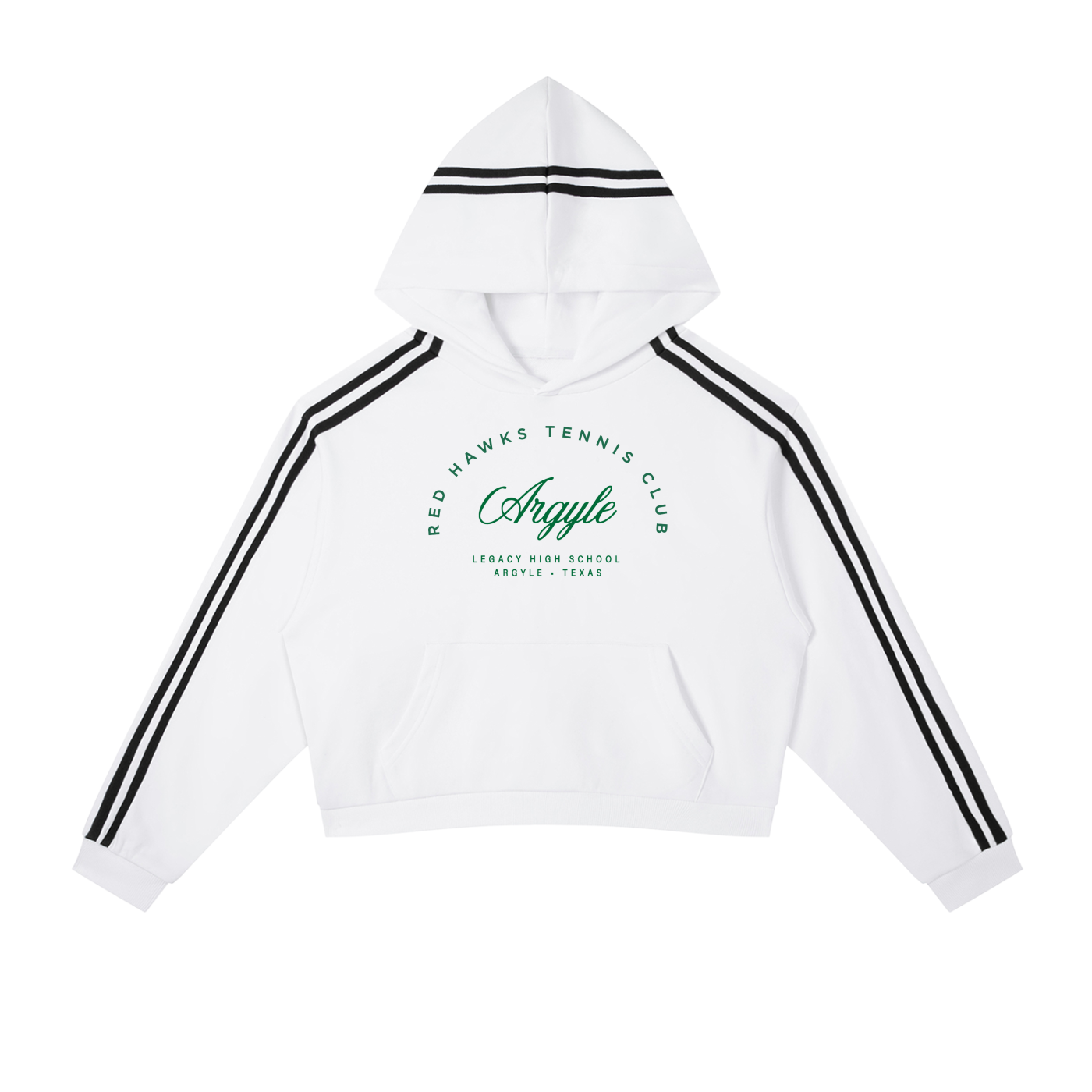 Contrast Side Stripe Cropped Hoodie