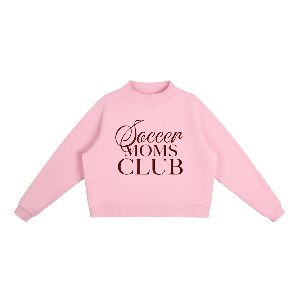 Womens Soccer Mom Mock Crewneck Sweatshirt